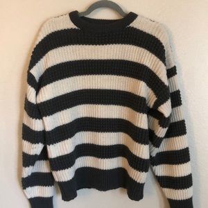 Olive and cream striped sweater